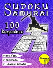 Sudoku Samurai / 100 Rompecabezas Nivel Facil / Nivel Medio / Soluciones Incluidas / Volumen 3