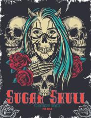 Sugar Skulls Coloring Book For Girls