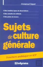 Sujets De Culture Generale Categorie A Et B ; Fonction Publique Et Iep