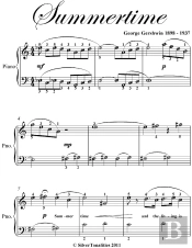 Summertime Easy Piano Sheet Music
