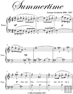 Bertrand.pt - Summertime Easy Piano Sheet Music
