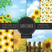 Sunflower Scrapbook Paper Pad 8x8 Scrapbooking Kit For Papercrafts, Cardmaking, Printmaking, Diy Crafts, Botanical Themed, Designs, Borders, Backgrounds, Patterns