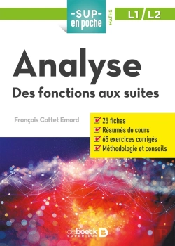 Bertrand.pt - Sup En Poche : Analyse ; Des Fonctions Aux Suites ; L1 Et L2