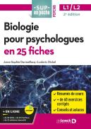 Sup En Poche : Biologie Pour Psychologues En 25 Fiches : Licence 1 Et 2