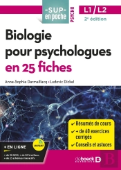 Sup En Poche : Biologie Pour Psychologues En 25 Fiches : Licence 1 Et 2
