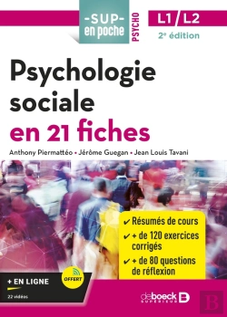 Bertrand.pt - Sup En Poche : Psychologie Sociale En 21 Fiches : Licences 1 Et 2