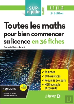 Bertrand.pt - Sup En Poche : Toutes Les Maths Pour Bien Commencer Sa Licence En 27 Fiches : Licence 1 Et 2 (2e Édition)