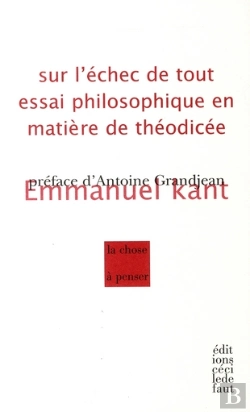 Bertrand.pt - Sur L'Échec De Tout Essai Philosophique En Matière De Théodicée