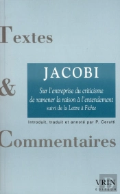 Sur L'Entreprise Du Criticisme De Ramener La Raison À L'Entendement ; La Lettre À Fichte