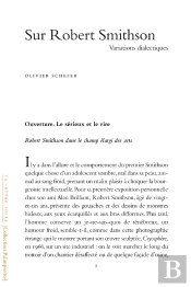 Sur Robert Smithson : Variations Dialectiques