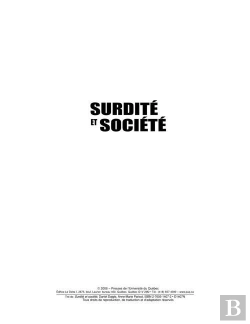 Bertrand.pt - Surdité Et Société
