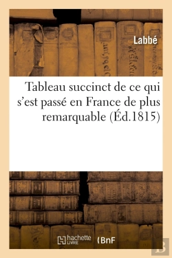 Bertrand.pt - Tableau Succinct De Ce Qui S'Est Passe En France De Plus Remarquable Depuis Le Premier Retour