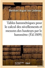 Tables Barometriques Pour Faciliter Le Calcul Des Nivellements