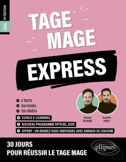 Bertrand.pt - Tage Mage Express : 3 Tests Blancs + 120 Fiches De Cours + 600 Questions + 720 Vidéos (Édition 2026)
