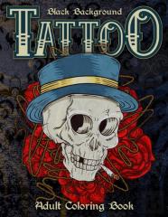 Tattoo Adult Coloring Book, Black Background
