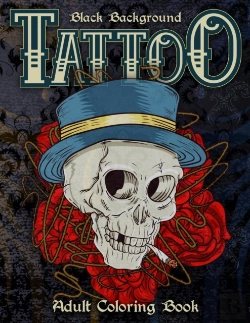 Bertrand.pt - Tattoo Adult Coloring Book, Black Background
