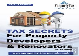 Tax Secrets For Property Developers And Renovators