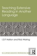 Teaching Extensive Reading In Another Language