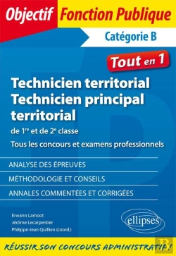 Bertrand.pt - Technicien Territorial ; Technicien Principal Territorial ; Catégorie B ; 1re Et Seconde Classe ; Tous Les Concours Et Examens Professionnels ; Tout-En-Un