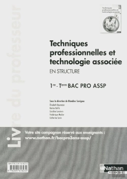 Bertrand.pt - Techniques Professionnelles Technologie Associee (Poch) 1e/Terminale Bpro Assp Opt Struct - Prof 2012
