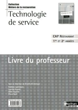Bertrand.pt - Technologie De Service ; Cap Restaurant ; 1ere Et 2eme Annees ; Livre Du Professeur