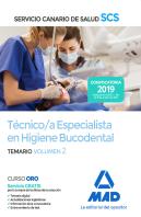 Técnico/A Especialista En Higiene Bucodental Del Servicio Canario De Salud. Temario Volumen 2