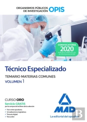 Técnico Especializado De Los Organismos Públicos De Investigación. Temario De Materias Comunes Volum