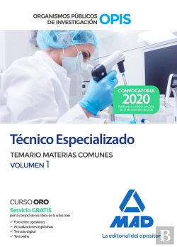 Bertrand.pt - Técnico Especializado De Los Organismos Públicos De Investigación. Temario De Materias Comunes Volum