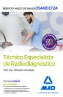 Técnicos Especialistas De Radiodiagnóstico Del Servicio Vasco De Salud-Osakidetza. Test Temario Gene