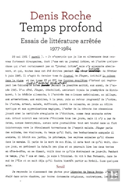 Bertrand.pt - Temps Profond ; Essais De Littérature Arrêtée, 1977-1984