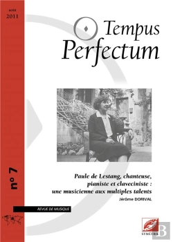 Bertrand.pt - Tempus Perfectum N  7 : Paule De Lestang, Chanteuse, Pianiste Et Claveciniste : Une Musicienne Aux M