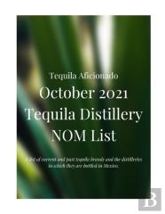 Tequila Distillery Nom List, October 2021