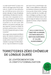 Territoires Zéro Chômeur De Longue Durée : De L'Expérimentation À L'Institutionnalisation