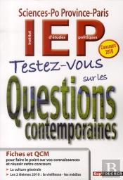 Testez-Vous Sur Les Questions Contemporaines ; Concours D'Entrée En Iep