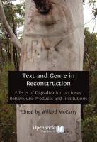Text And Genre In Reconstruction