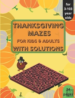 Bertrand.pt - Thanksgiving Mazes - For Kids And Adults - With Solutions