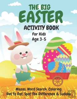 Bertrand.pt - The Big Easter Mazes, Word Search, Dot To Dot, Coloring Activity Book For Kids Age 3-5
