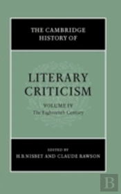 The Cambridge History Of Literary Criticism: Volume 4, The Eighteenth Century