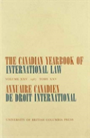 The Canadian Yearbook Of International Law, Vol. 25, 1987