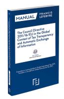 The Council Directive 2011/16/Eu In The Global Context Of Tax Transparency And Automatic Exchange Of