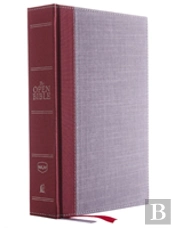 The Nkjv, Open Bible, Cloth Over Board, Gray/Red, Red Letter Edition, Comfort Print