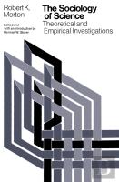 The Sociology Of Science