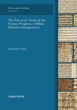 The Sub-Loco Notes In The Former Prophets Of Biblia Hebraica Stuttgartensia