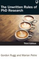 The Unwritten Rules Of Phd Research 3e