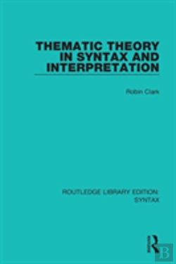 Bertrand.pt - Thematic Theory In Syntax And Interpretation