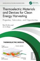 Thermoelectric Materials And Devices For Clean Energy Harvesting