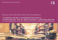 Thesis And Dissertation Writing In A Second Language