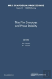 Thin Film Structures And Phase Stability: Volume 187
