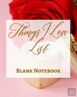 Bertrand.pt - Things I Love List - Blank Notebook - Write It Down - Pastel Rose Gold Pink - Abstract Modern Contemporary Unique