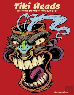 Bertrand.pt - Tiki Heads Coloring Book For Kids 1, 2